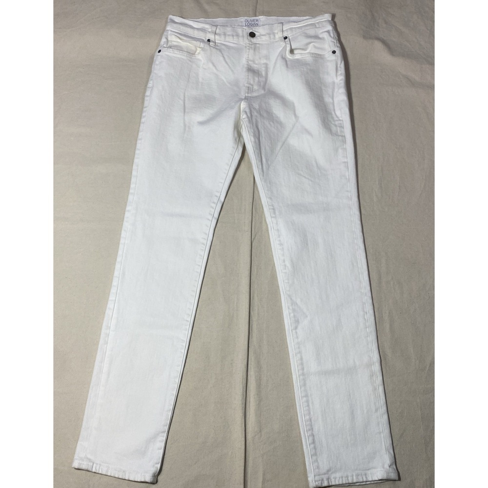 Oliver Logan Jeans Womens 34x34 White Slim Fit Denim Pants Casual Fits 33x33